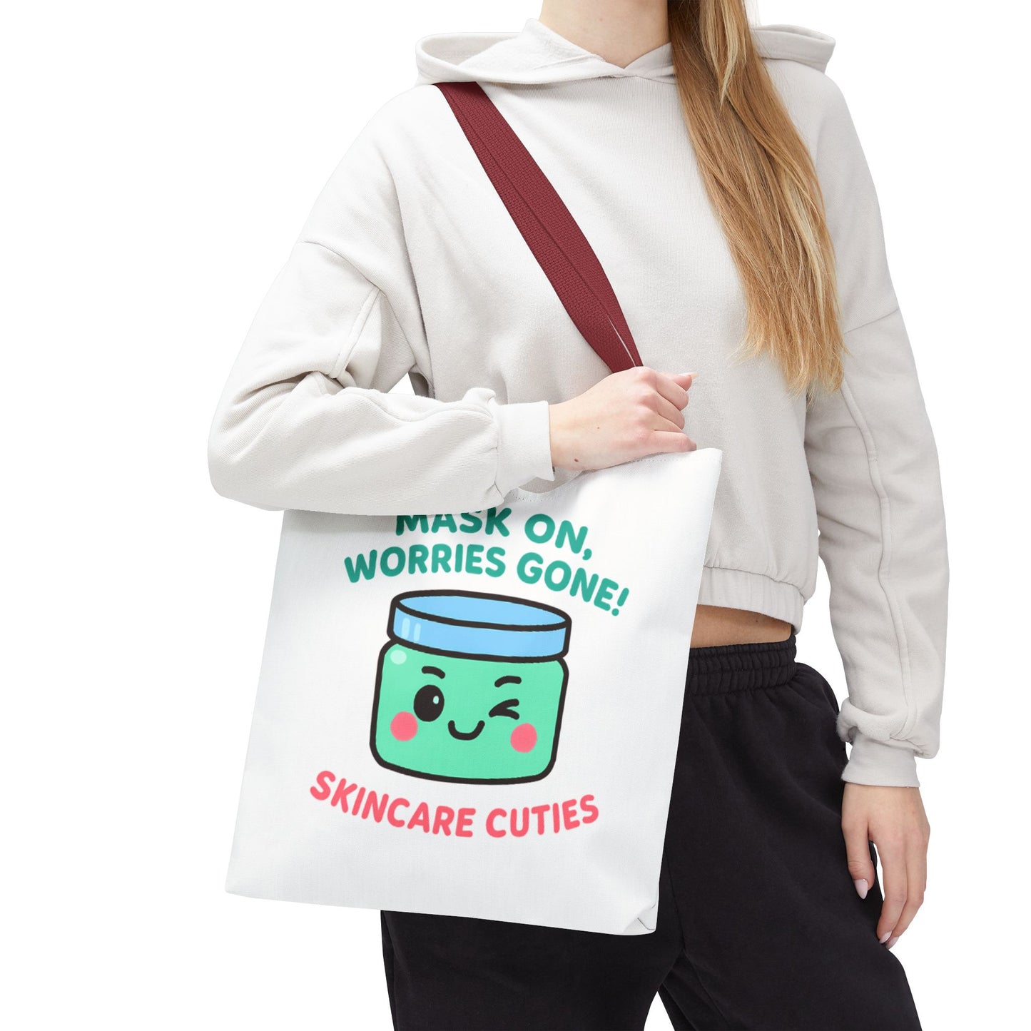 The "Mask On, Worries Gone" Tote | Zen & Durable Polyester Bag for Spa Lovers