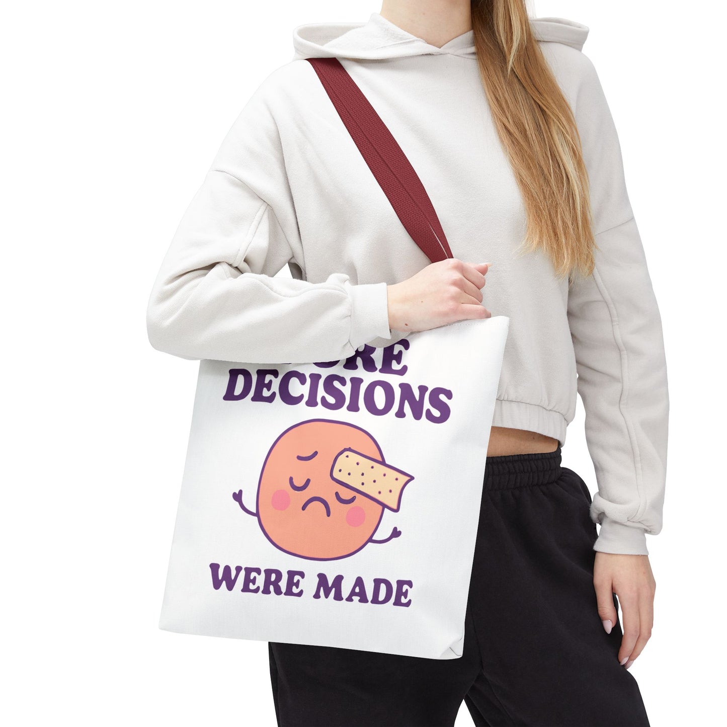Skincare Humor "Pore Decisions Were Made" Relatable Graphic Tote Bag