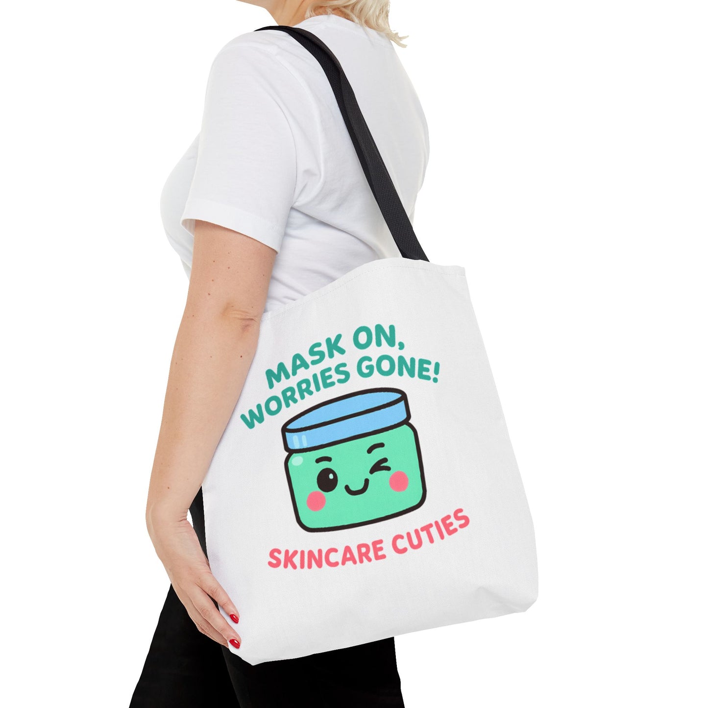 The "Mask On, Worries Gone" Tote | Zen & Durable Polyester Bag for Spa Lovers
