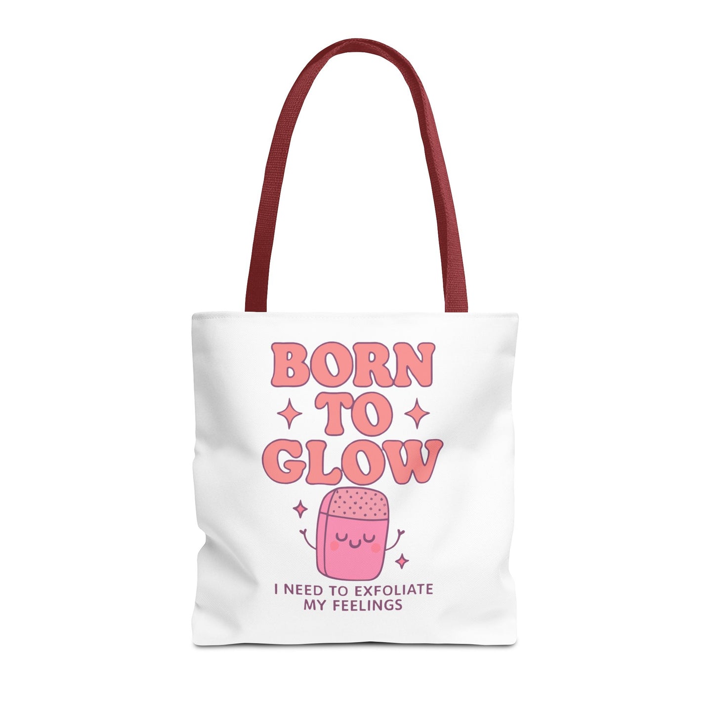 Born To Glow Tote Bag, Motivational Tote, Gift for Her, Birthday Bag, Self-Care Accessory, Exfoliation Motivational Quote