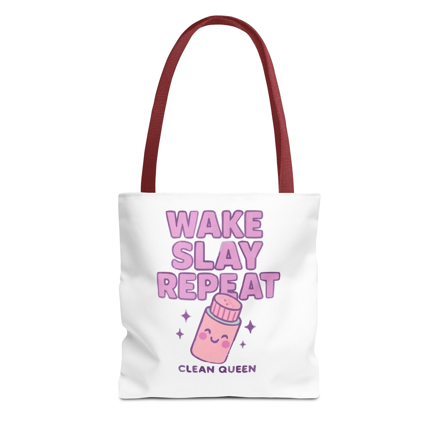 Clean Queen "Wake Slay Repeat" Empowering Daily Routine Tote Bag