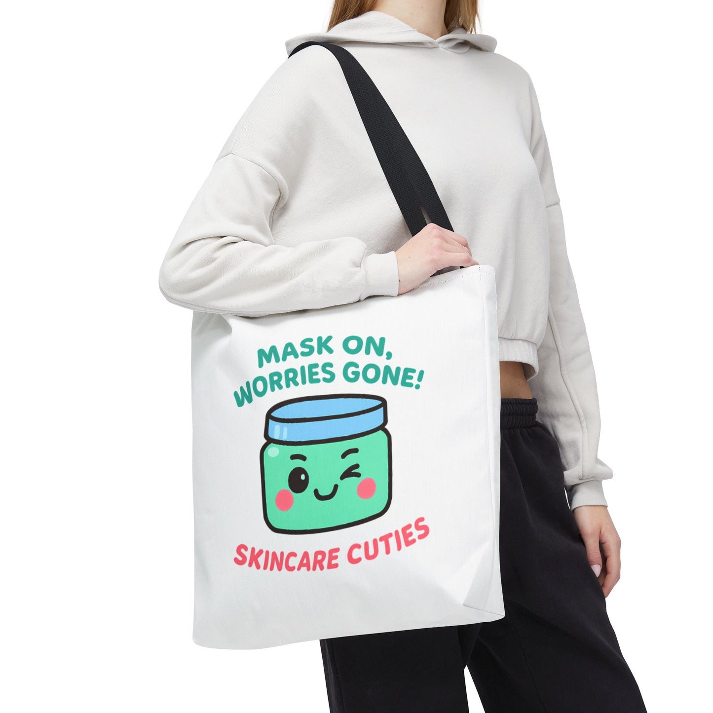 The "Mask On, Worries Gone" Tote | Zen & Durable Polyester Bag for Spa Lovers