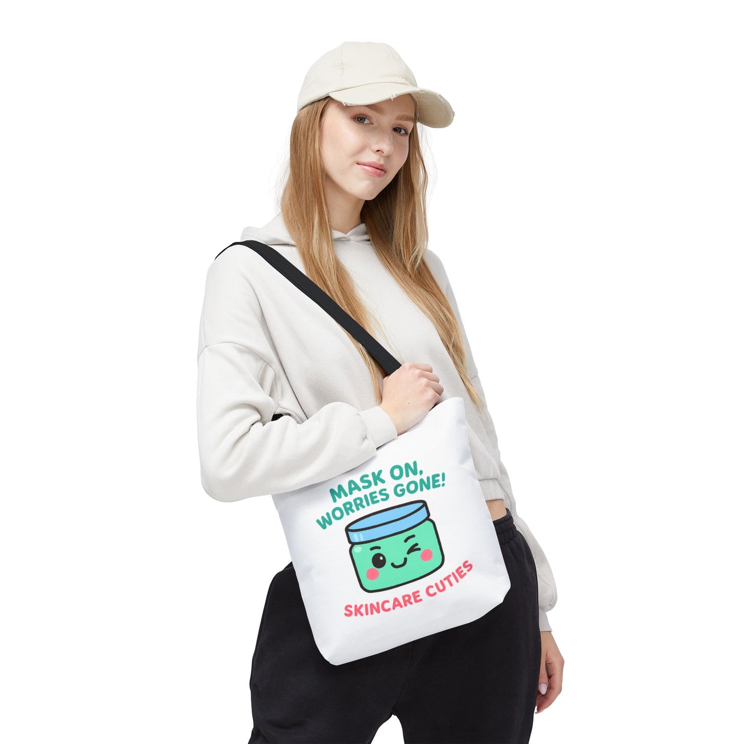 The "Mask On, Worries Gone" Tote | Zen & Durable Polyester Bag for Spa Lovers