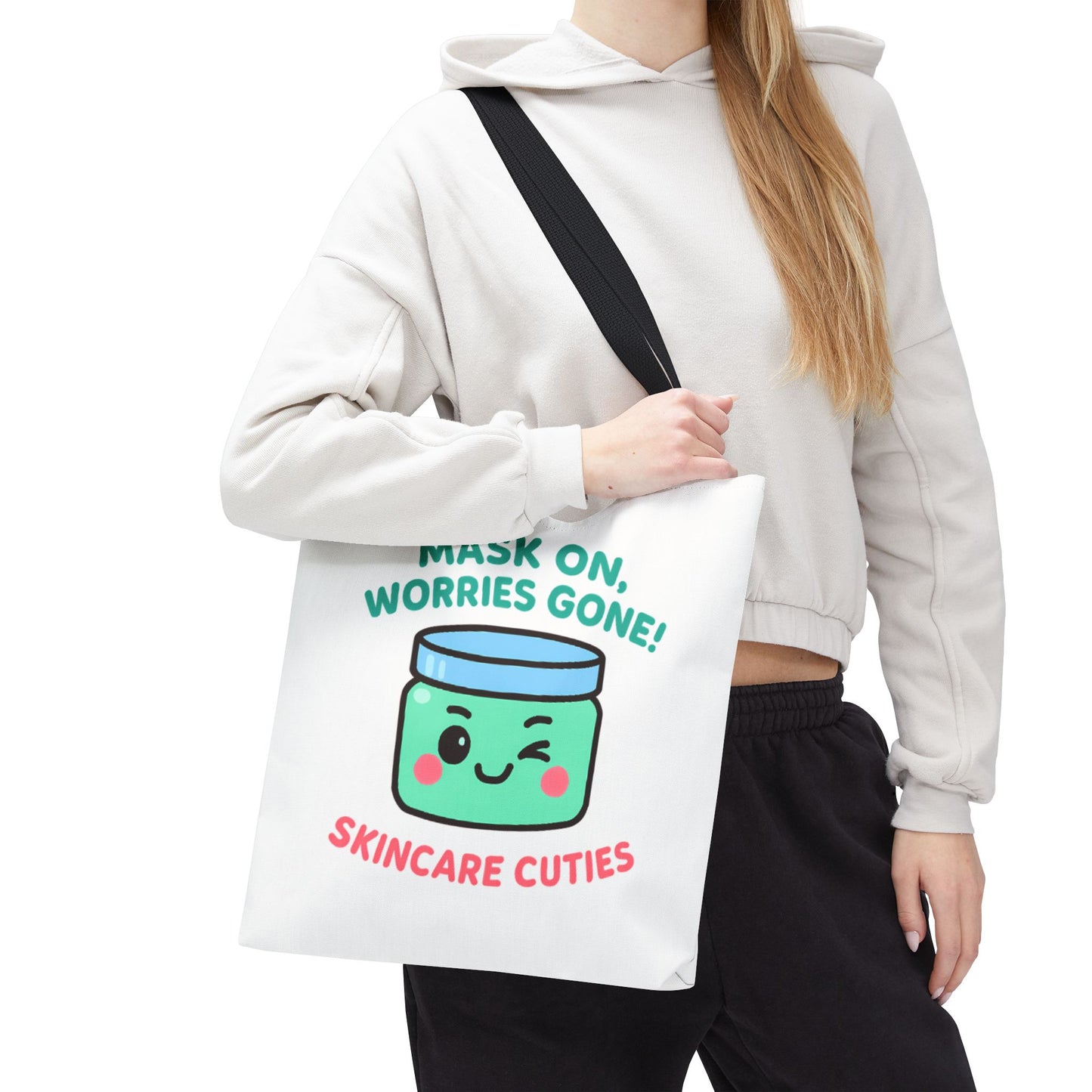 The "Mask On, Worries Gone" Tote | Zen & Durable Polyester Bag for Spa Lovers
