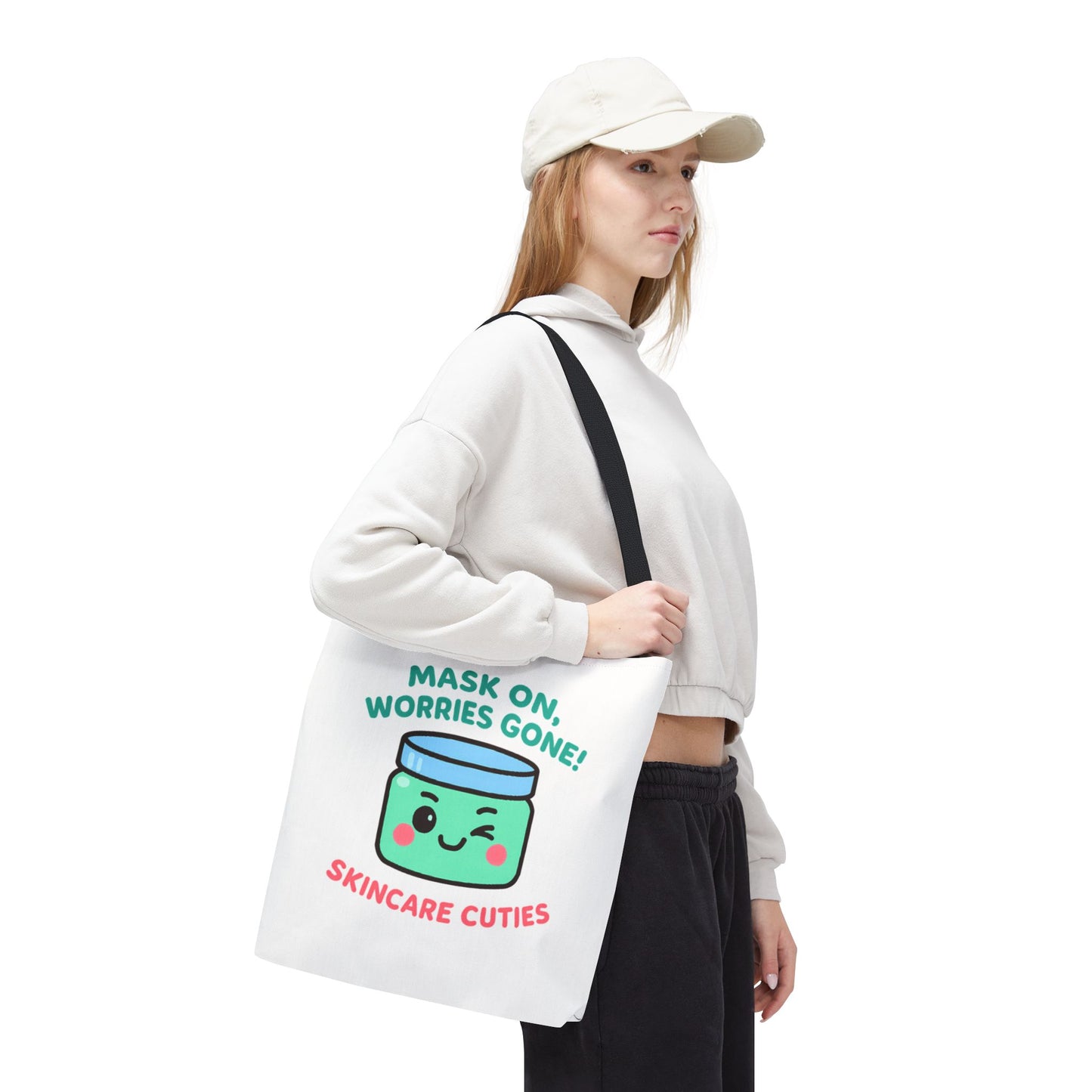 The "Mask On, Worries Gone" Tote | Zen & Durable Polyester Bag for Spa Lovers