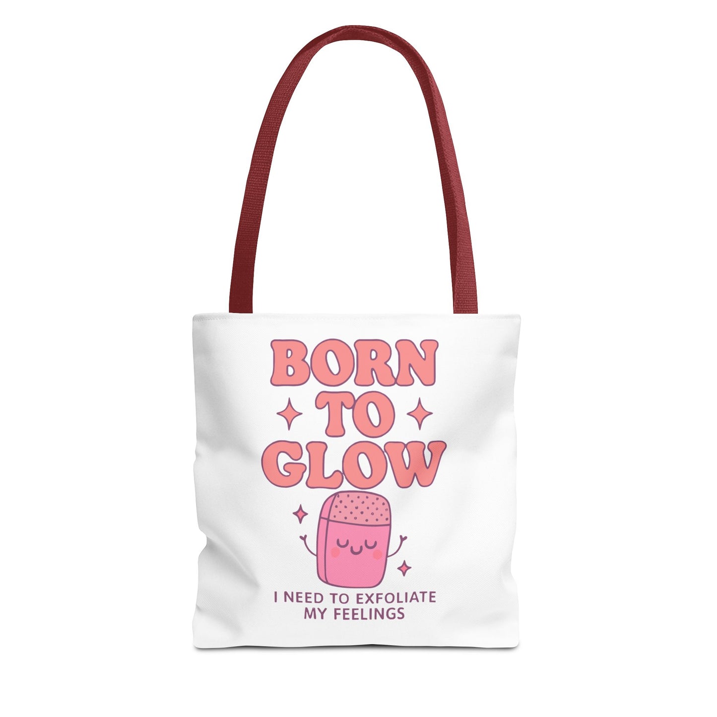 Born To Glow Tote Bag, Motivational Tote, Gift for Her, Birthday Bag, Self-Care Accessory, Exfoliation Motivational Quote