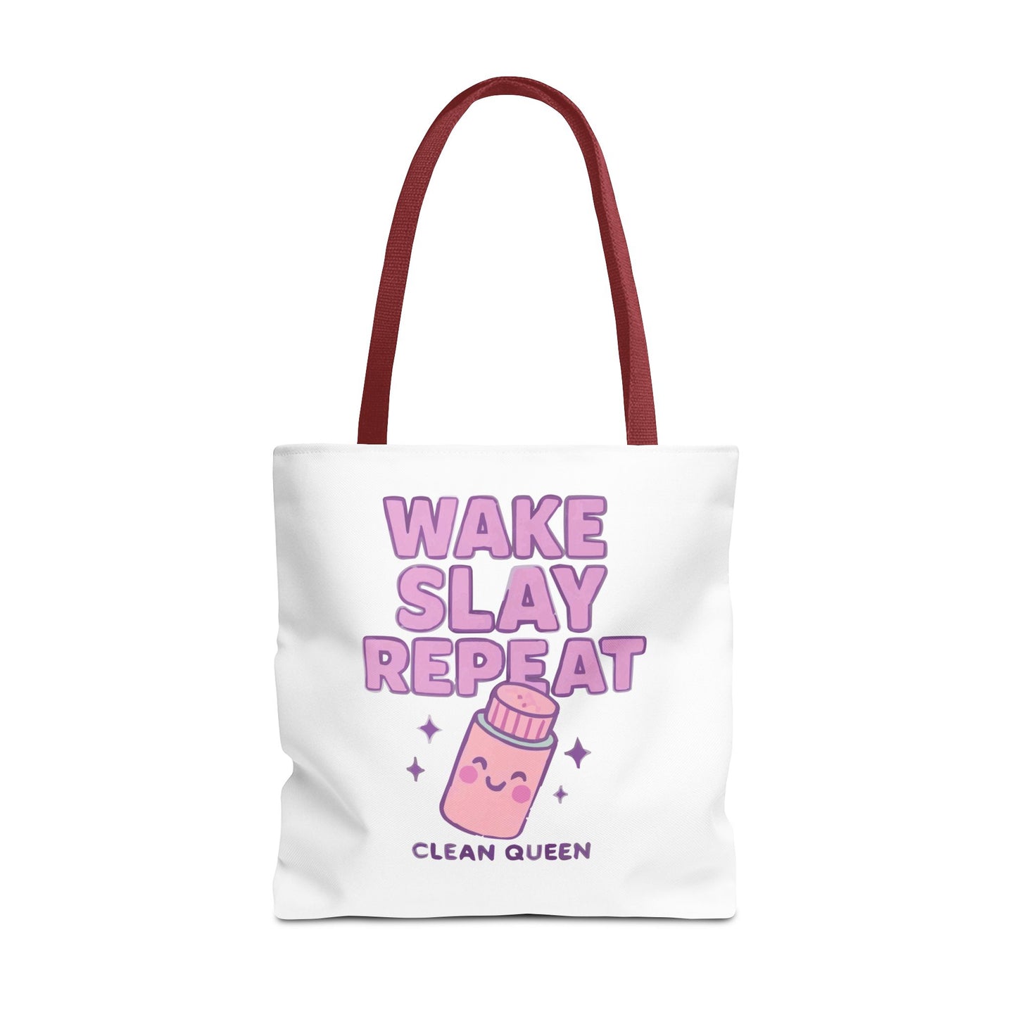 Clean Queen "Wake Slay Repeat" Empowering Daily Routine Tote Bag