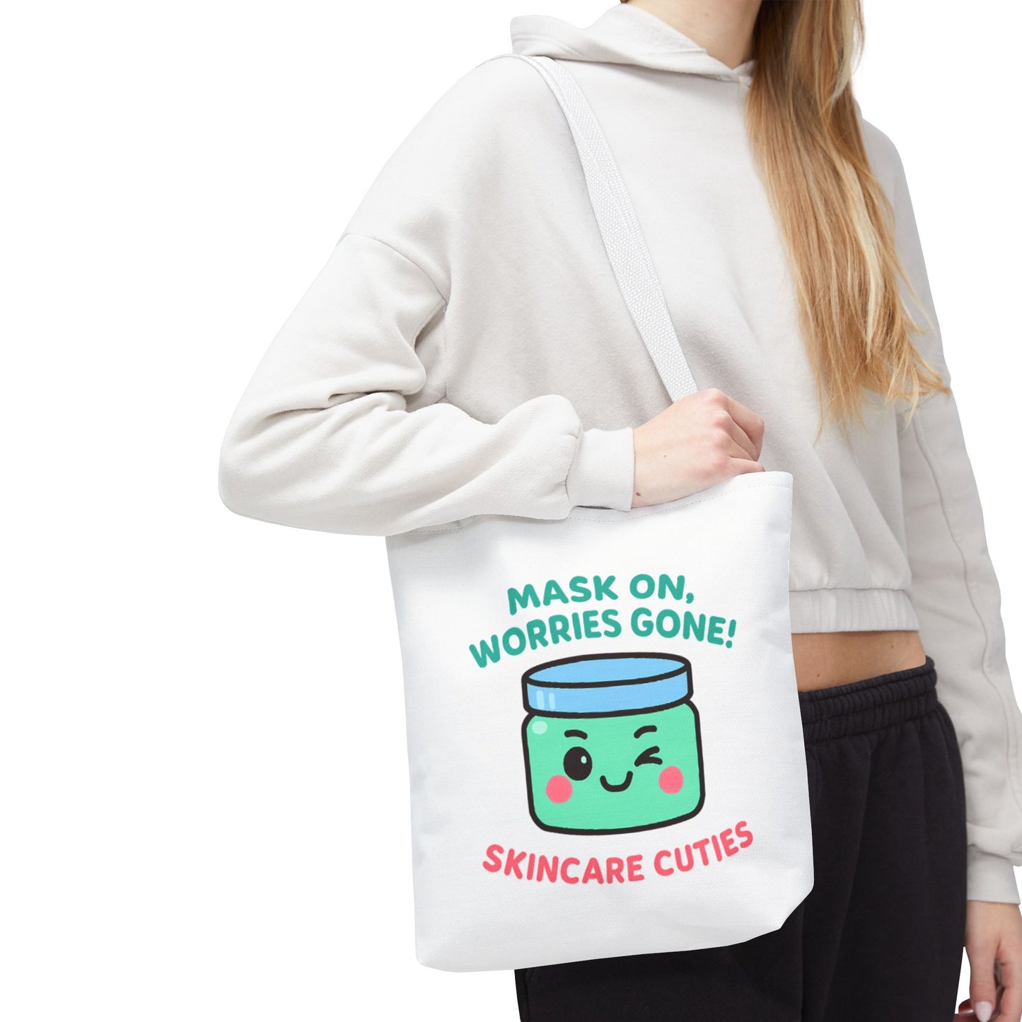 The "Mask On, Worries Gone" Tote | Zen & Durable Polyester Bag for Spa Lovers