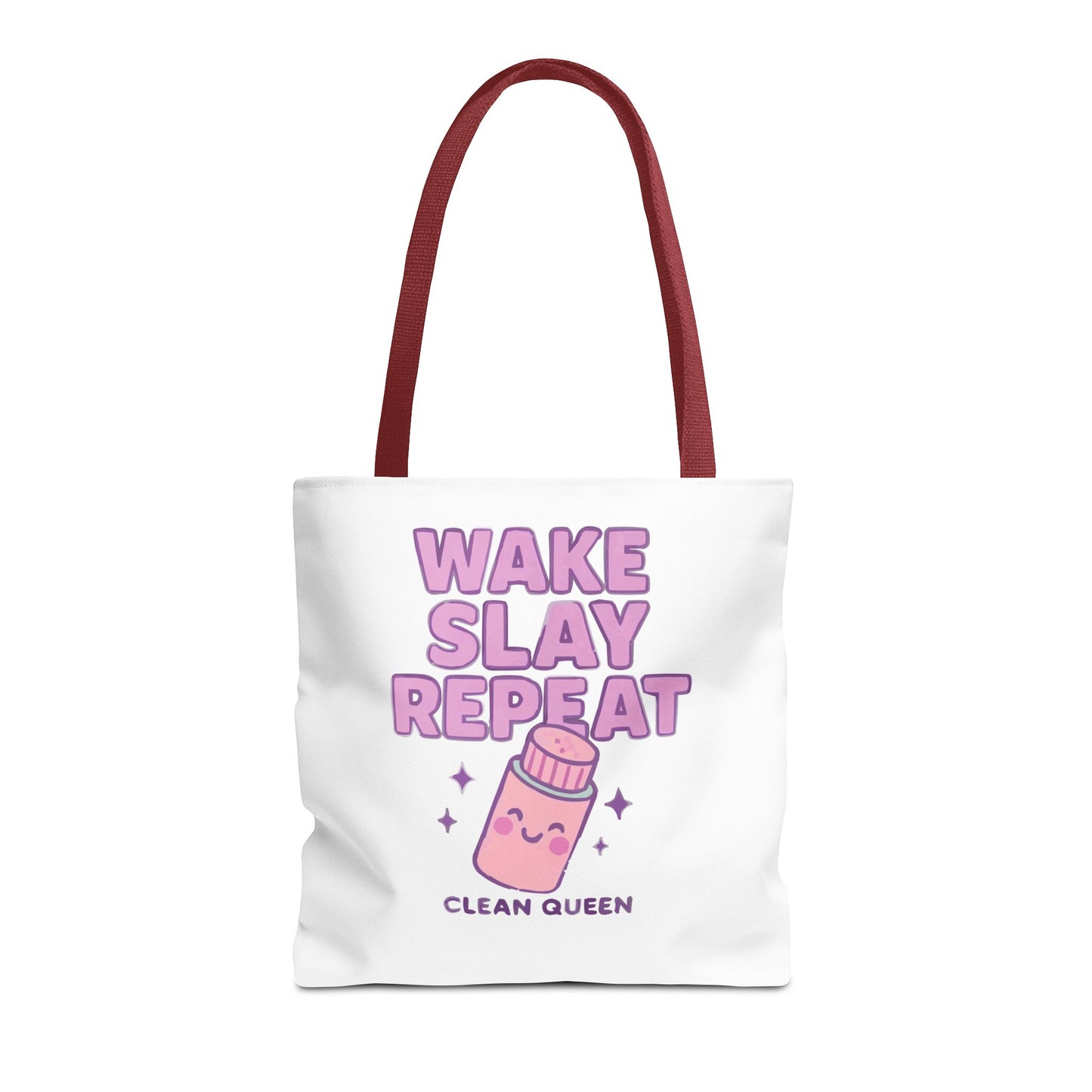 Clean Queen "Wake Slay Repeat" Empowering Daily Routine Tote Bag