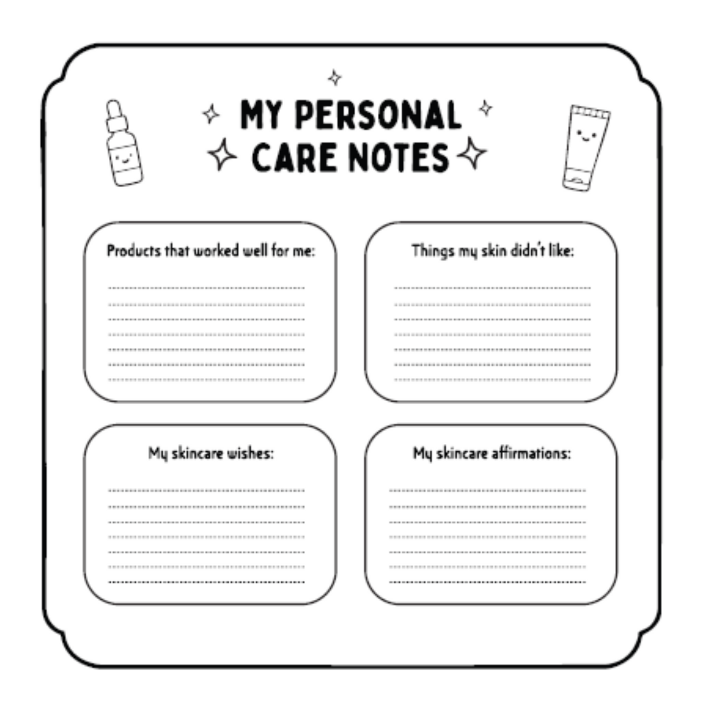 Skincare Cuties Coloring & Activity Book - Digital Printable PDF for Instant Self-Care & Mindfulness