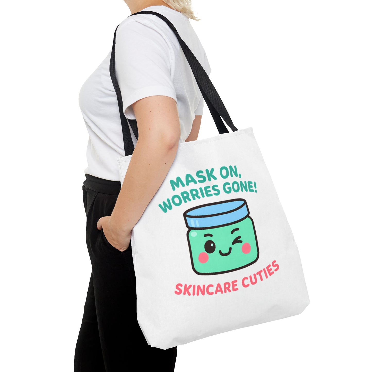 The "Mask On, Worries Gone" Tote | Zen & Durable Polyester Bag for Spa Lovers