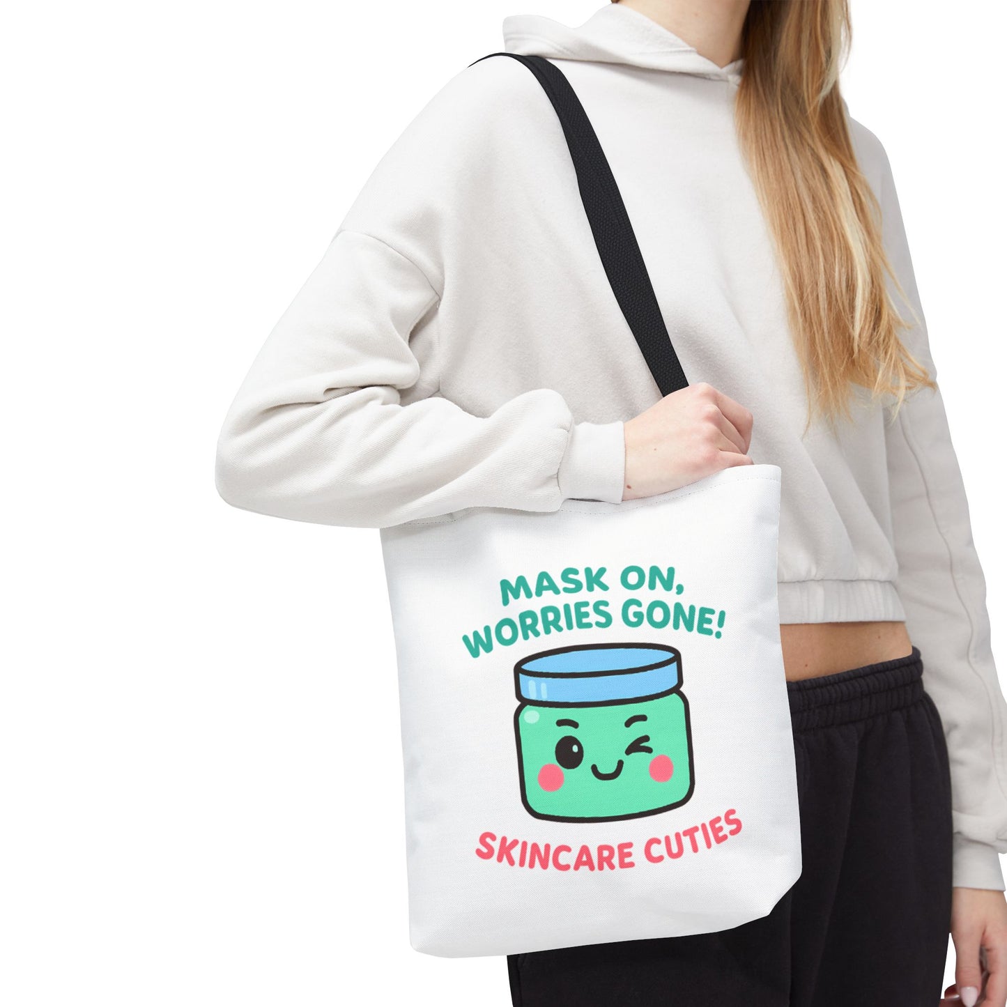 The "Mask On, Worries Gone" Tote | Zen & Durable Polyester Bag for Spa Lovers