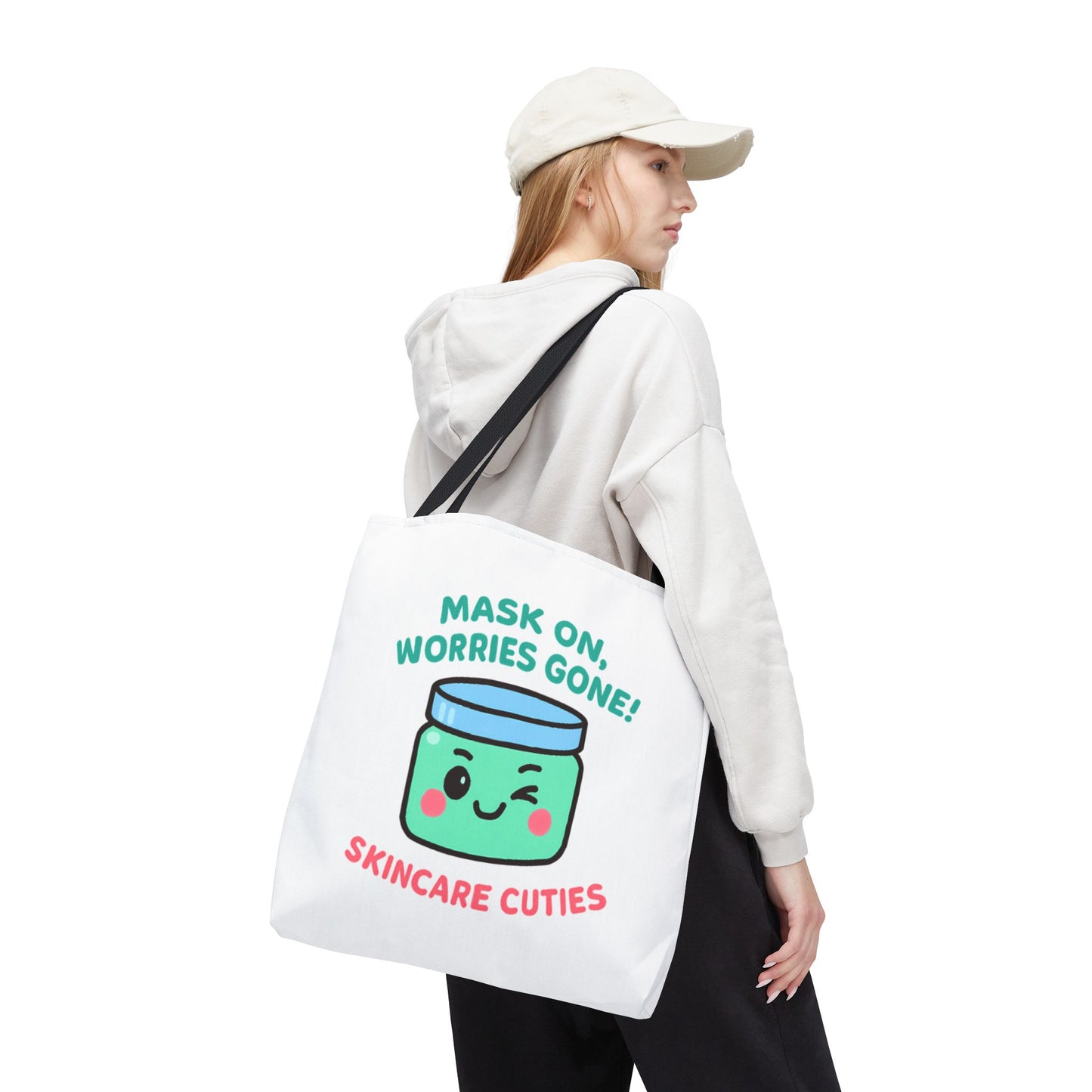 The "Mask On, Worries Gone" Tote | Zen & Durable Polyester Bag for Spa Lovers