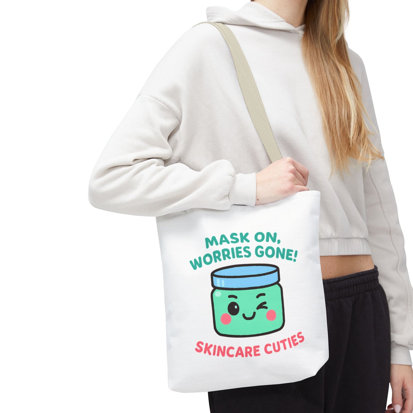 The "Mask On, Worries Gone" Tote | Zen & Durable Polyester Bag for Spa Lovers