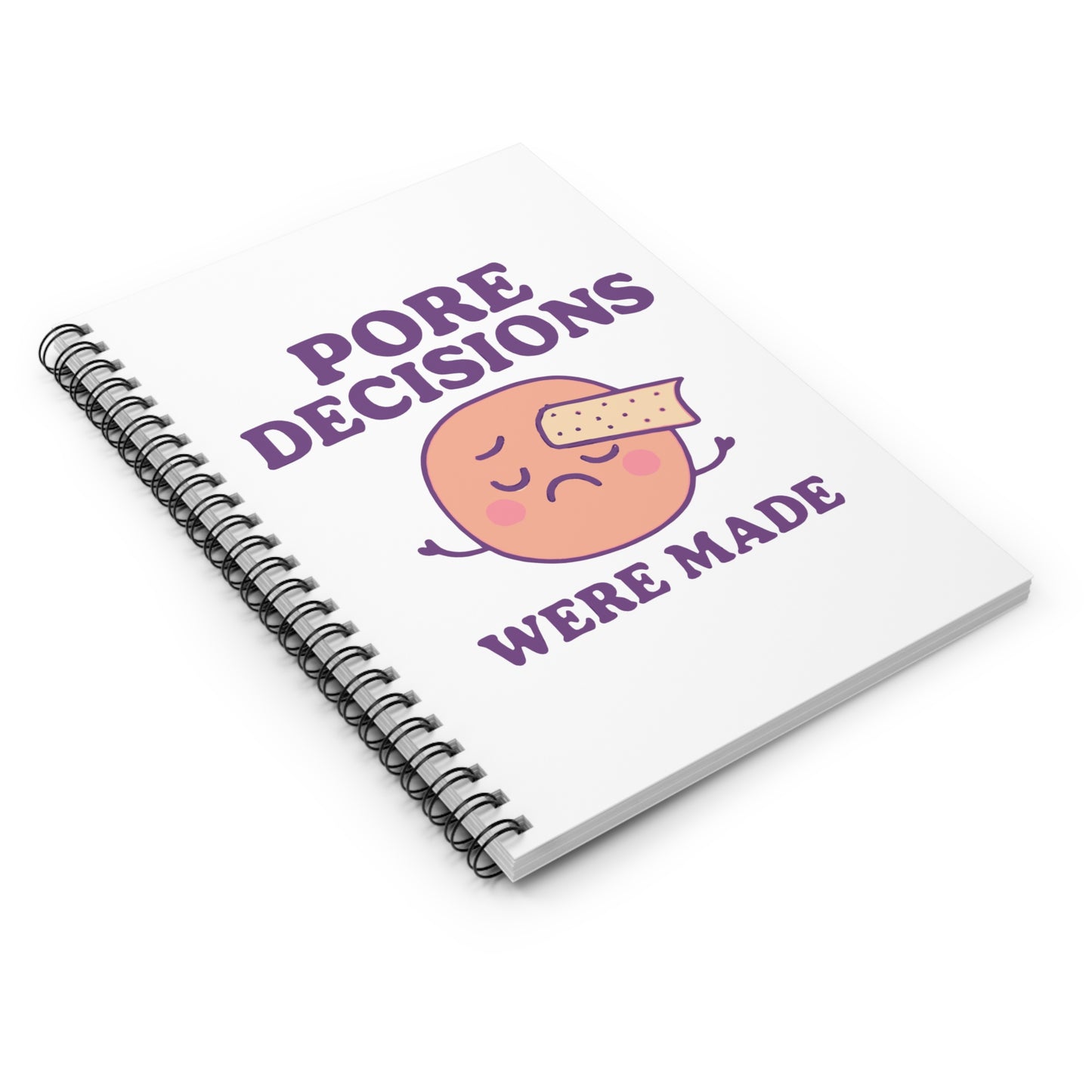 Whimsical Spiral Notebook - Pore Decisions Were Made, Cute Stationery, Gift for Teens, Journaling, Back to School, Humor