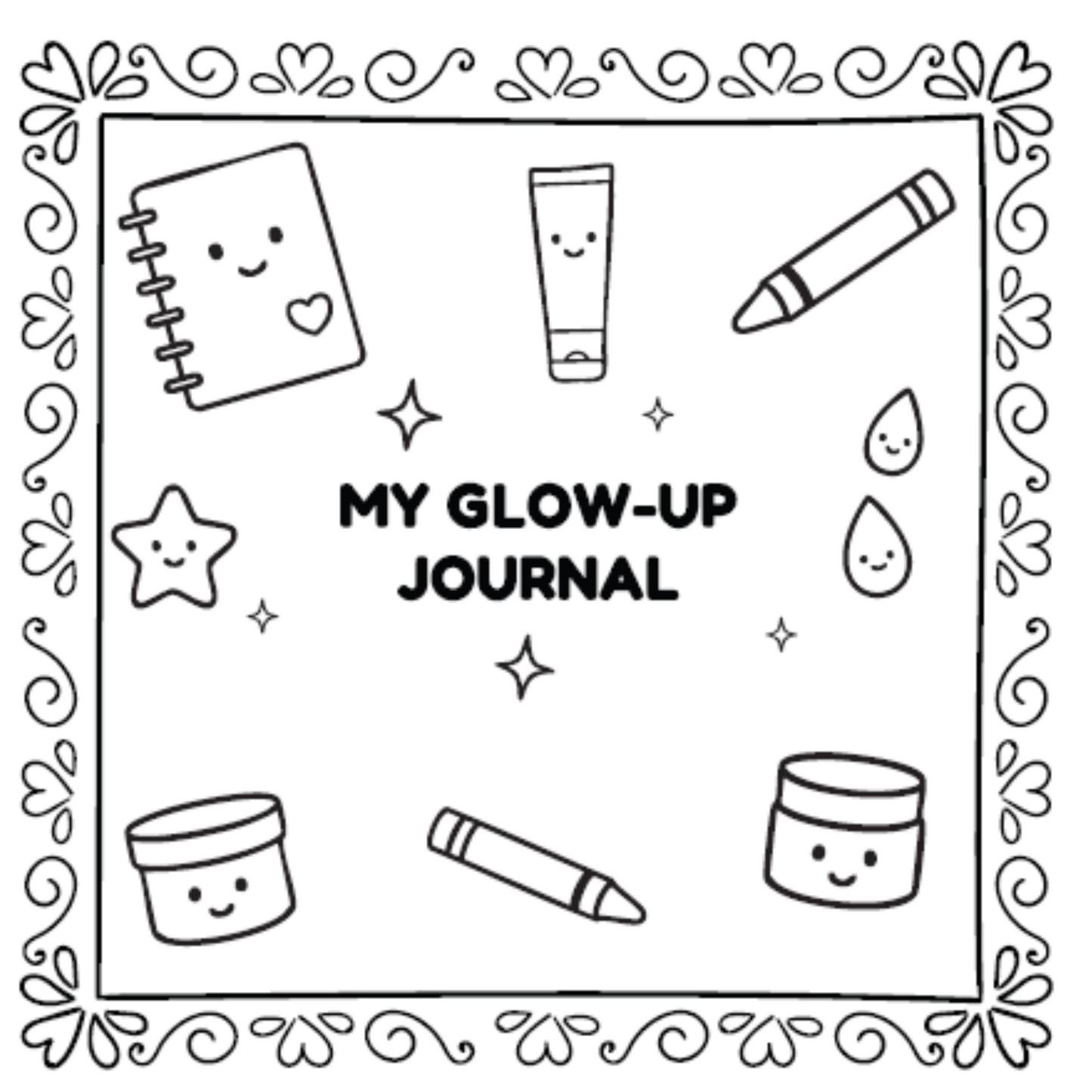 Skincare Cuties Coloring & Activity Book - Digital Printable PDF for Instant Self-Care & Mindfulness