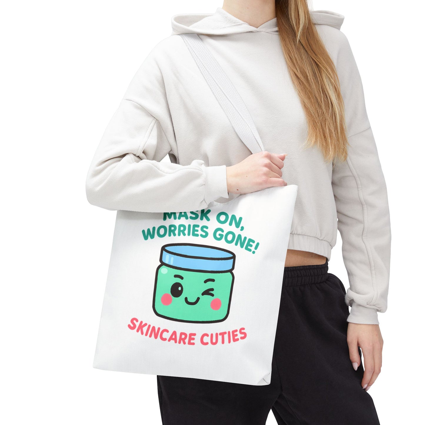 The "Mask On, Worries Gone" Tote | Zen & Durable Polyester Bag for Spa Lovers