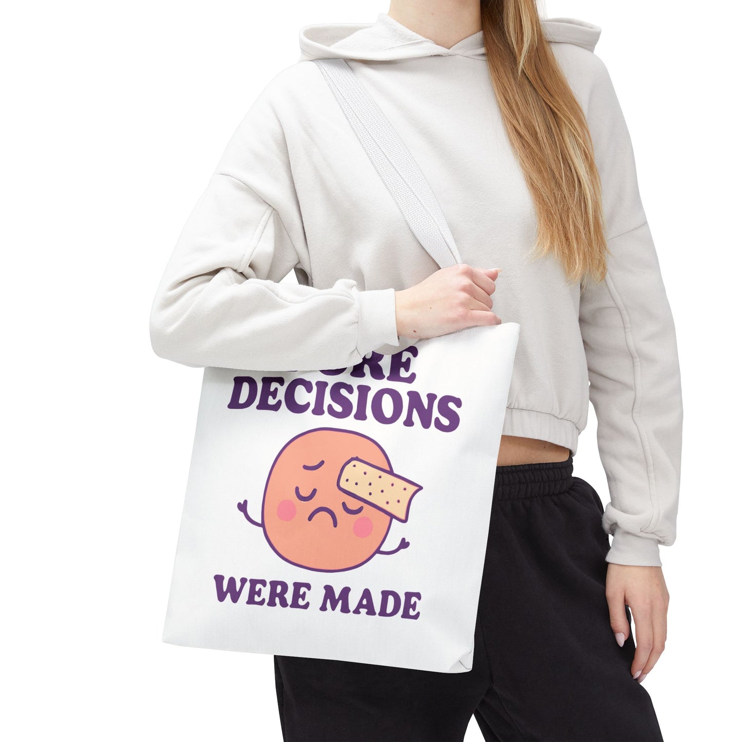 Skincare Humor "Pore Decisions Were Made" Relatable Graphic Tote Bag