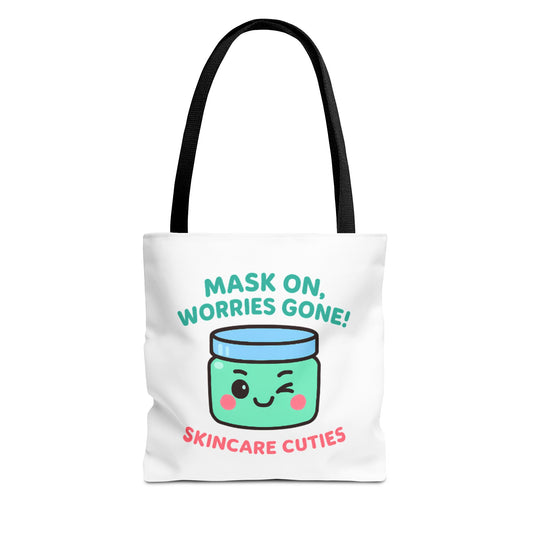 The "Mask On, Worries Gone" Tote | Zen & Durable Polyester Bag for Spa Lovers