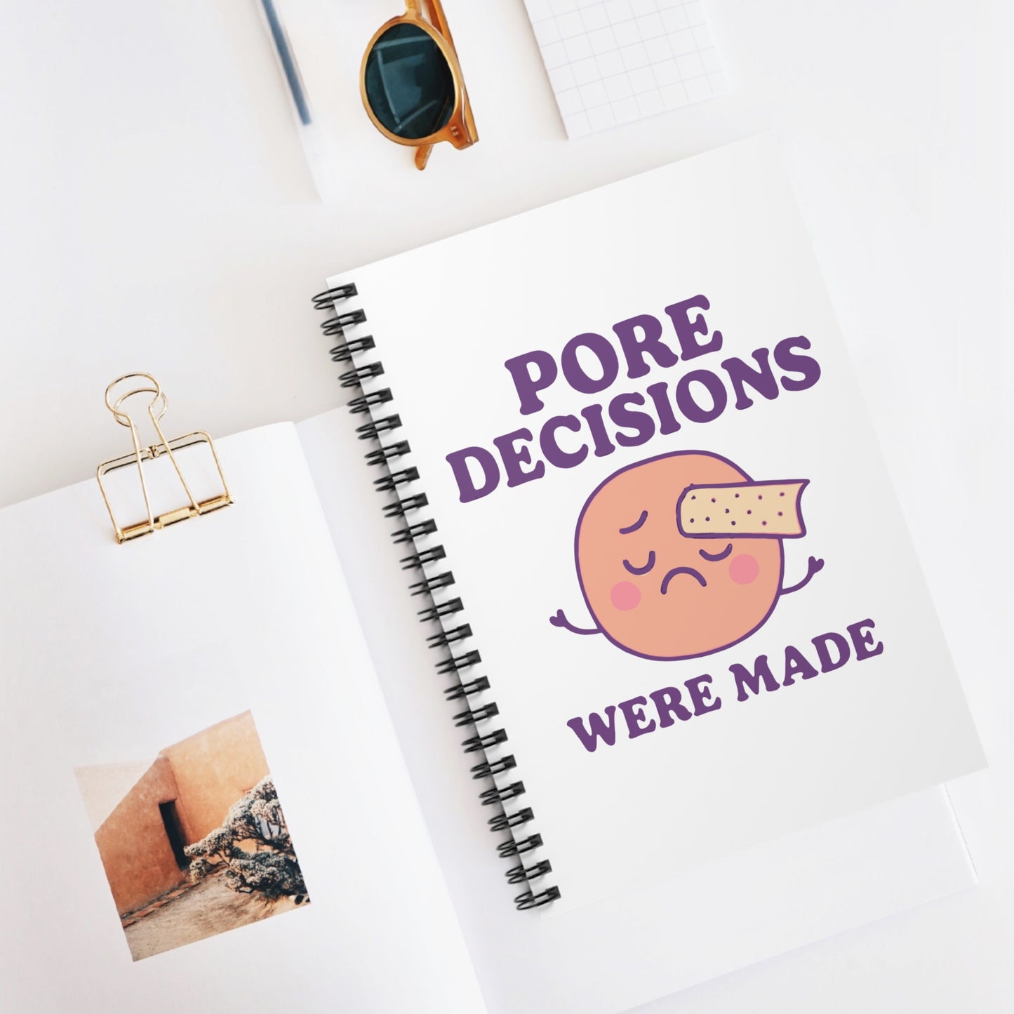Whimsical Spiral Notebook - Pore Decisions Were Made, Cute Stationery, Gift for Teens, Journaling, Back to School, Humor