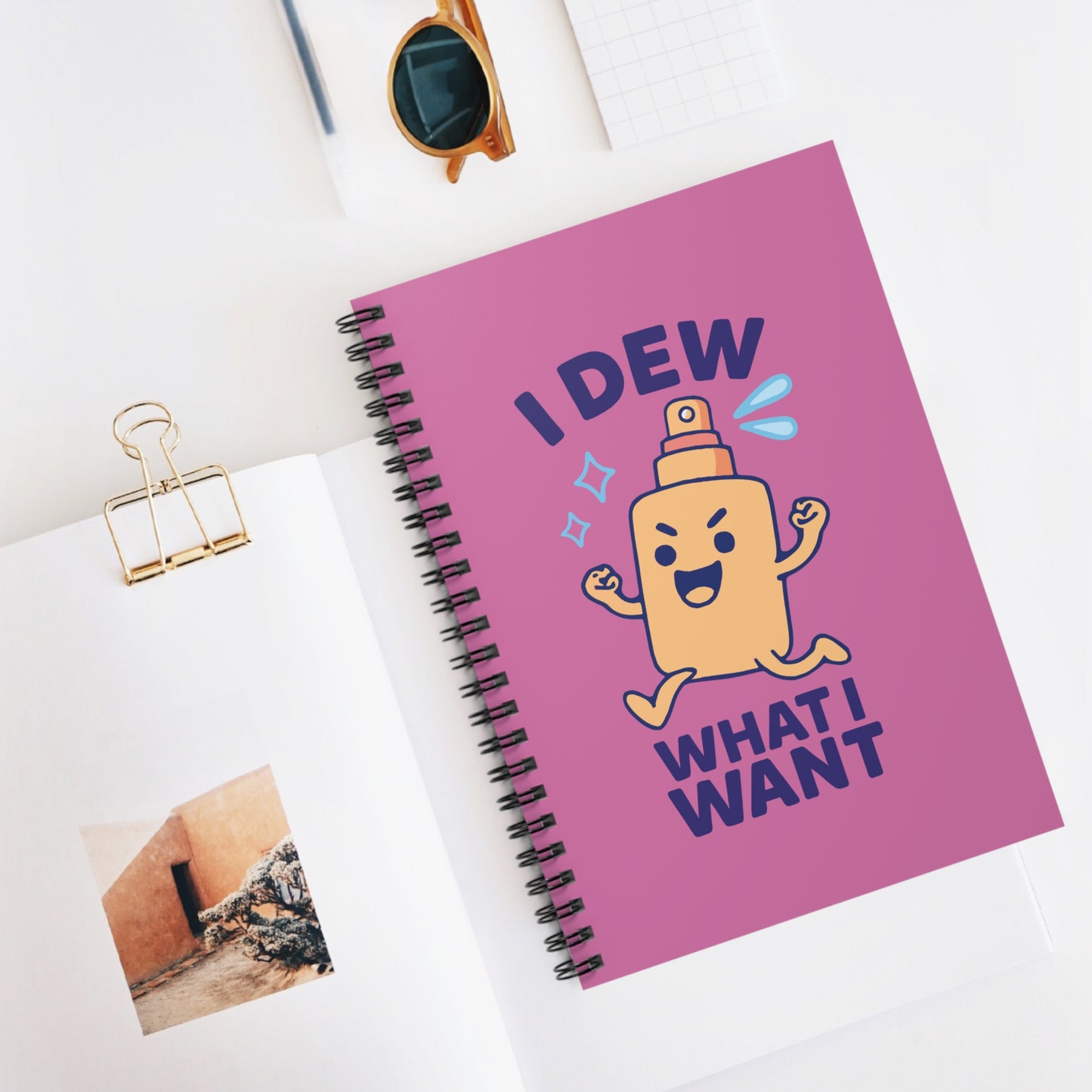 Skincare Cuties Spiral Notebook -I Dew What I Want ! | Cute Journaling, Artist Sketchbook, Self-Care Diary, Gift for Friends