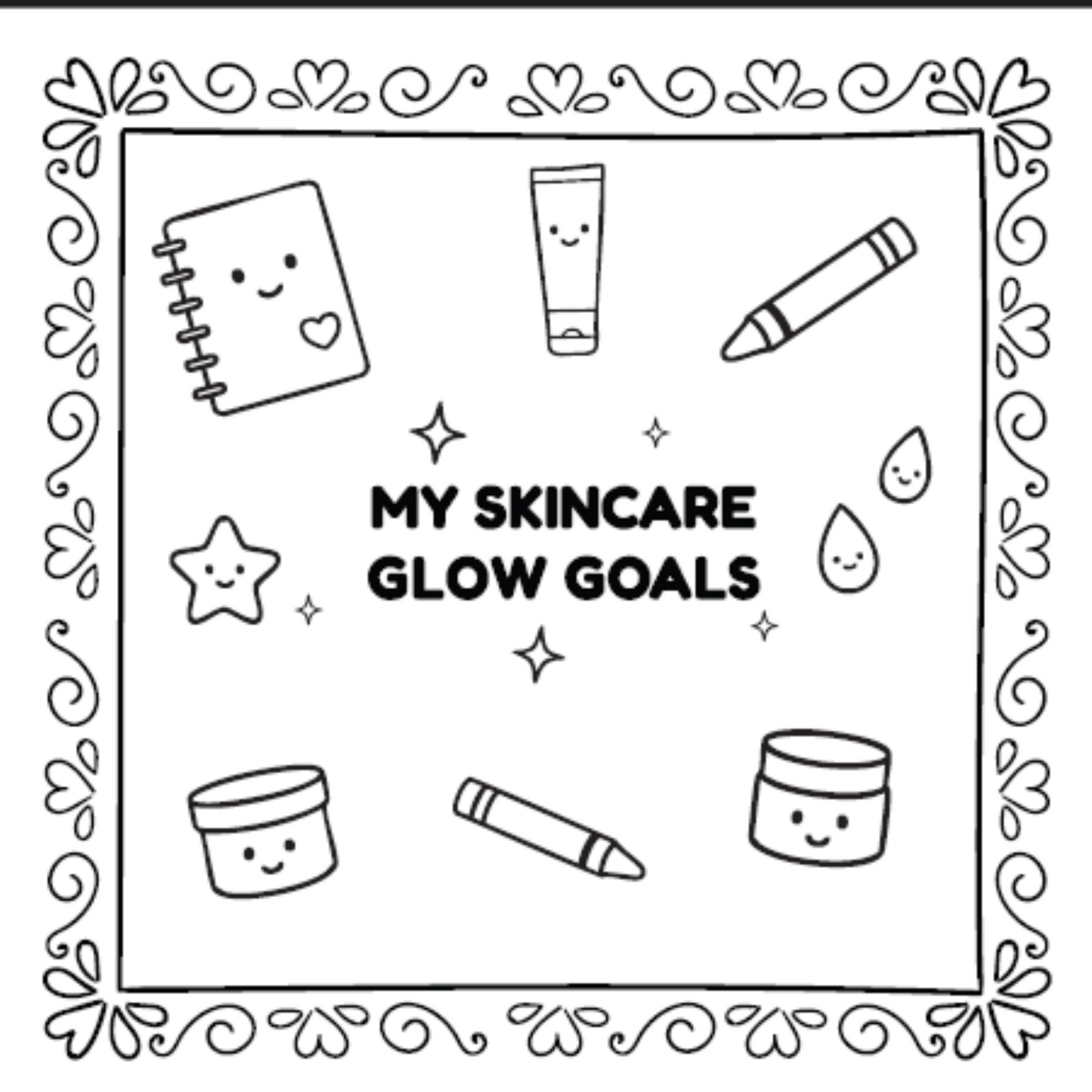 Skincare Cuties Coloring & Activity Book - Digital Printable PDF for Instant Self-Care & Mindfulness