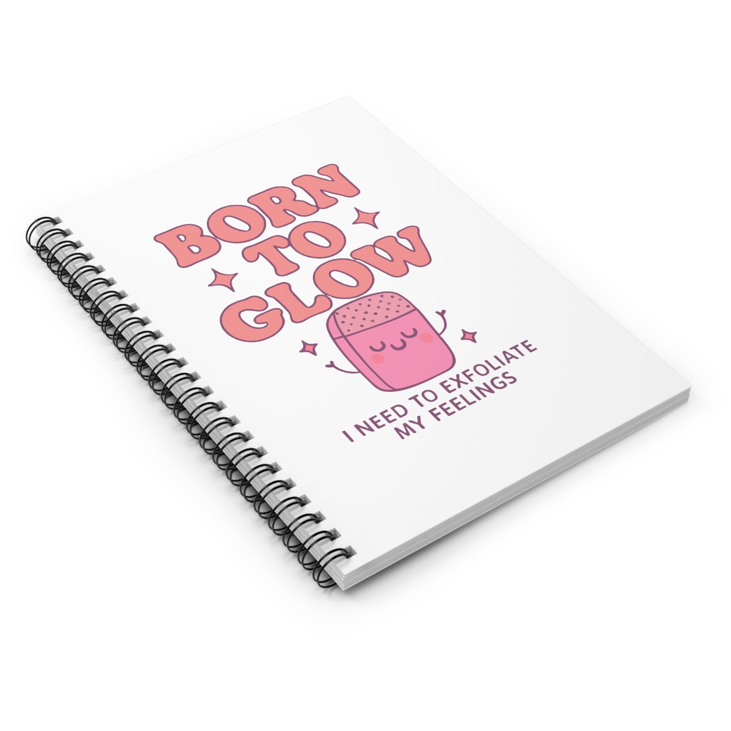 Cute Motivational Spiral Notebook  'Born to Glow'- Ideal for Journaling, School, Gifts, Self-Care