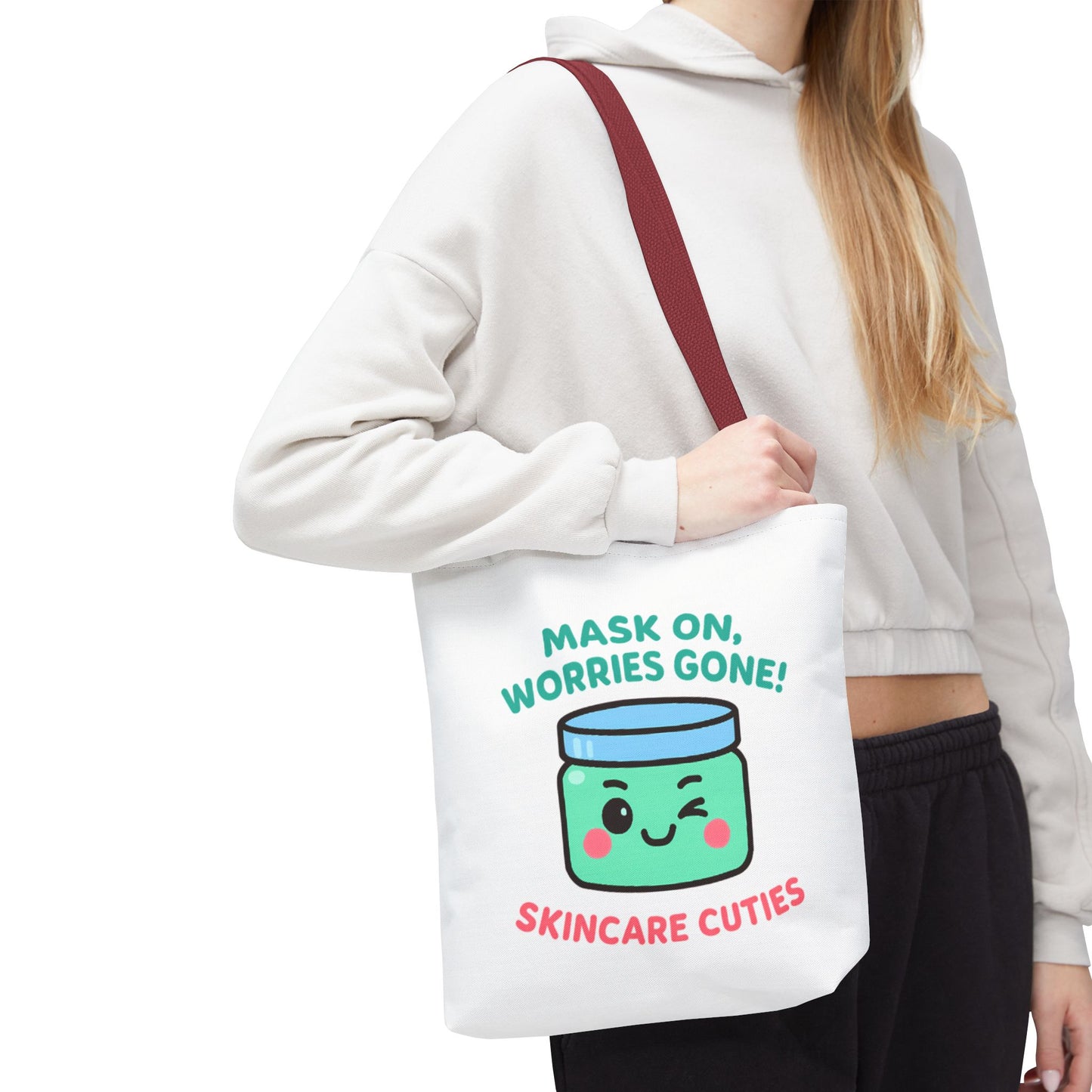 The "Mask On, Worries Gone" Tote | Zen & Durable Polyester Bag for Spa Lovers