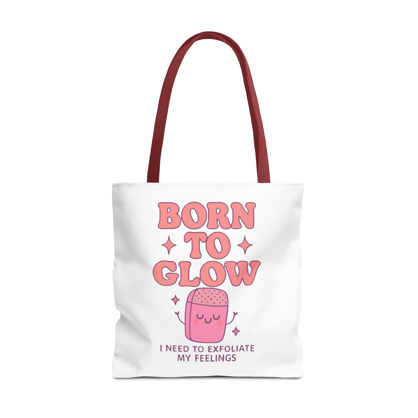 Born To Glow Tote Bag, Motivational Tote, Gift for Her, Birthday Bag, Self-Care Accessory, Exfoliation Motivational Quote